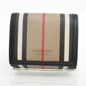 BURBERRY Check Double Hook Wallet Black